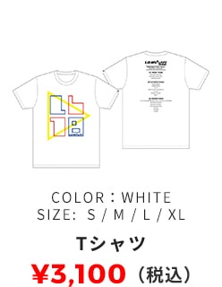 Tシャツ COLOR:WHITE SIZE:M/L/XL 3,100円（税込）